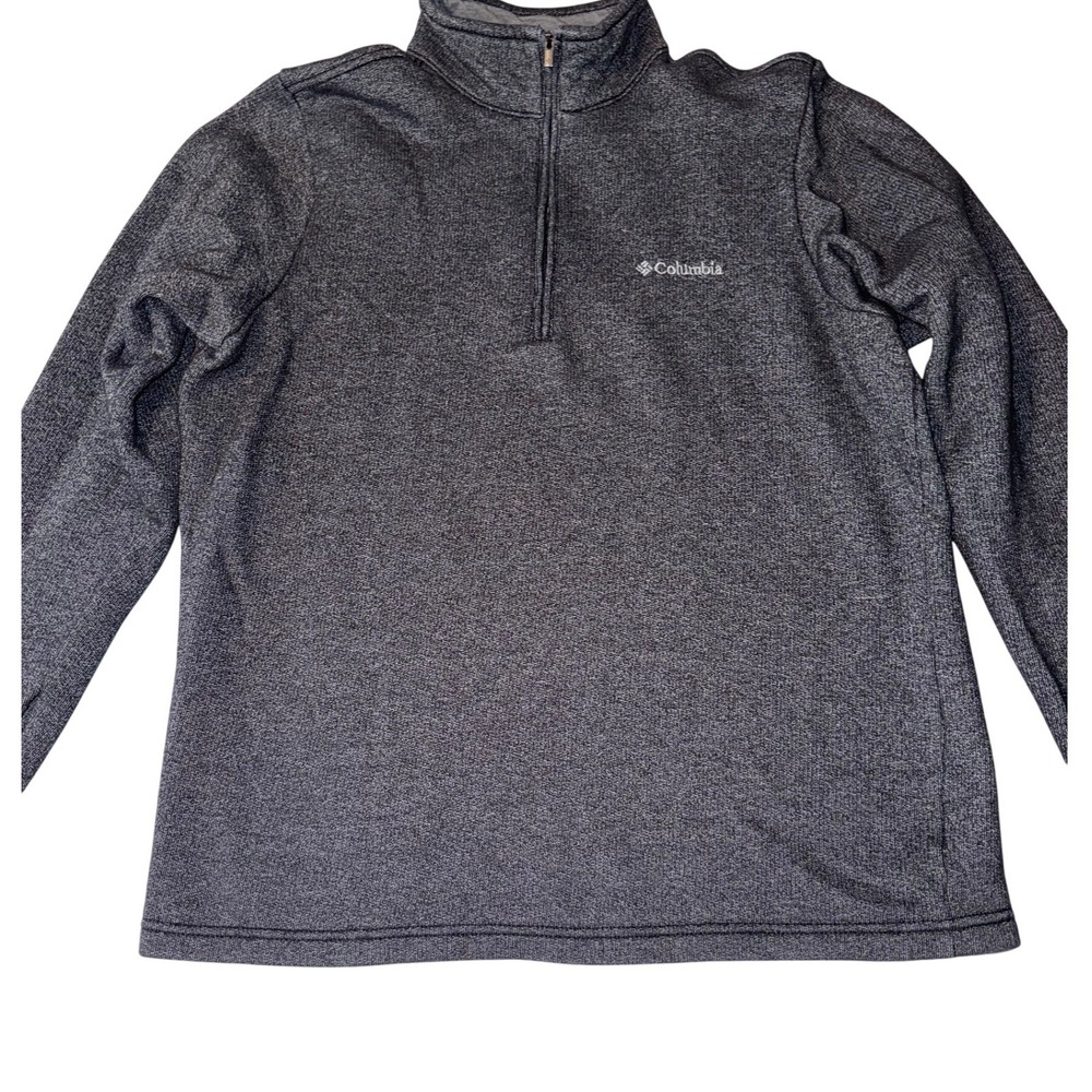 Columbia Womens Quarter Zip Fleece Pullover Sweater Gray Heather Size M